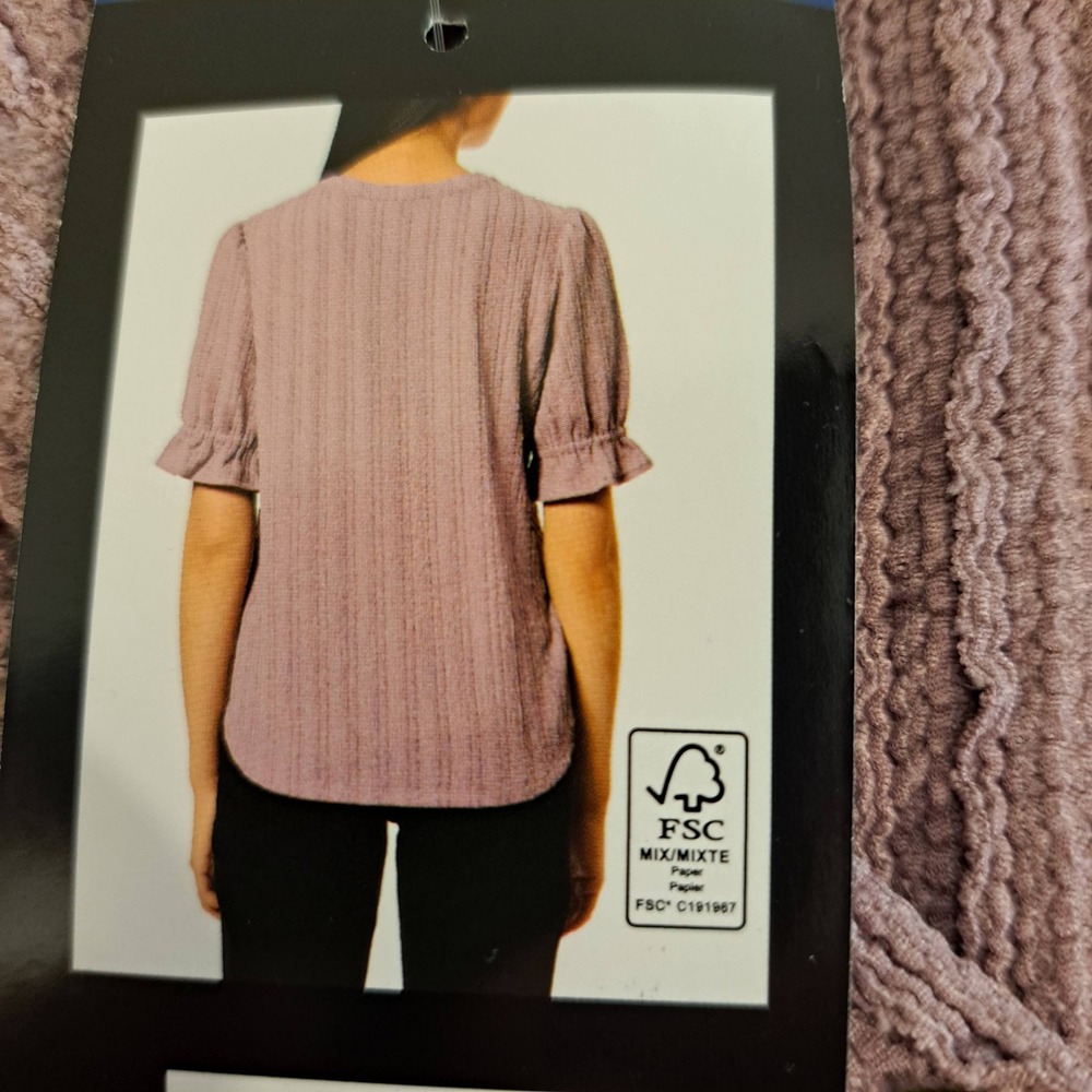 Cable & Gauge Womens Blouse L Elderberry NWT Textured 1766-182 - Picture 2 of 10